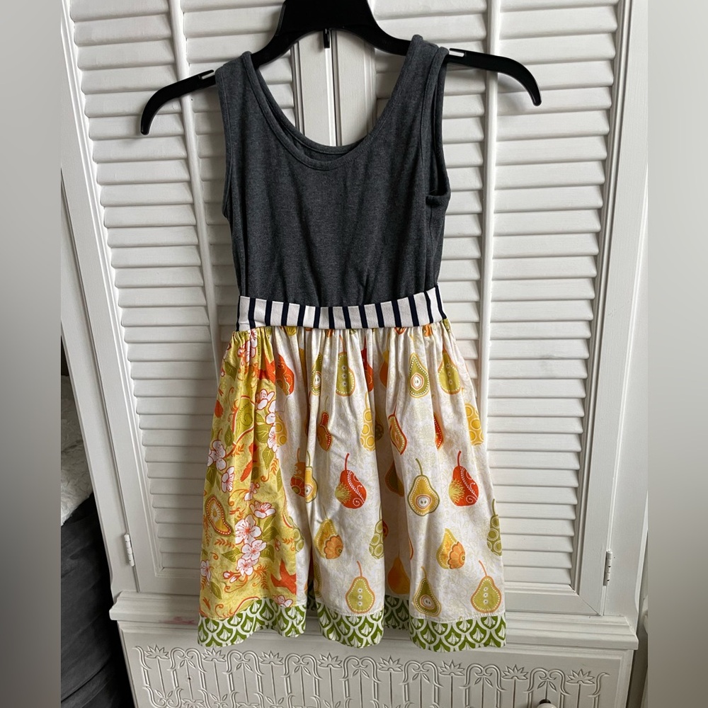 Stylish Kids Dress with Fruit Print